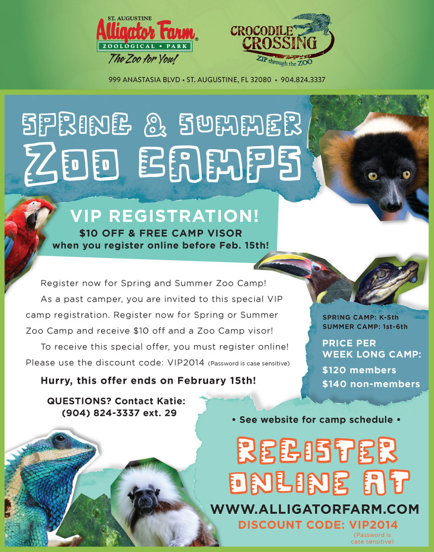 Spring & Summer Zoo Camp VIP Registration